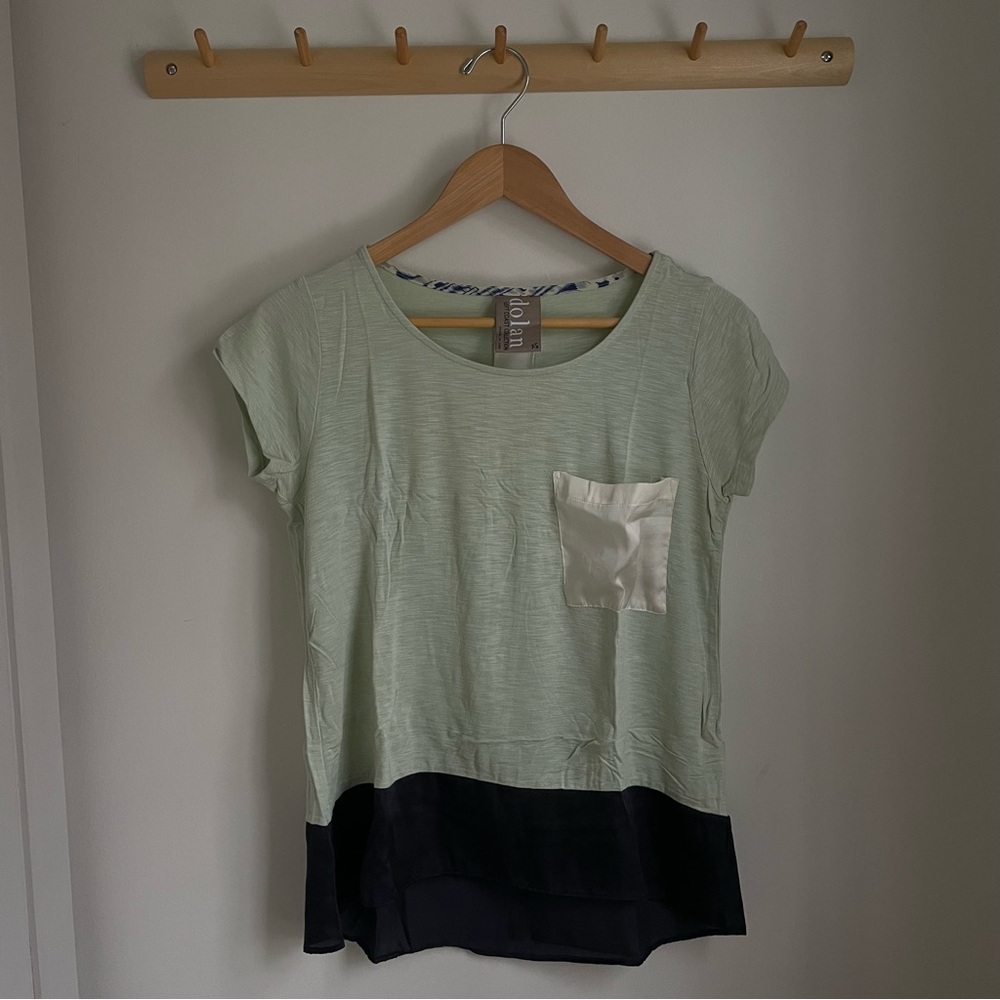 Dolan Mint and Black Colorblock Tee